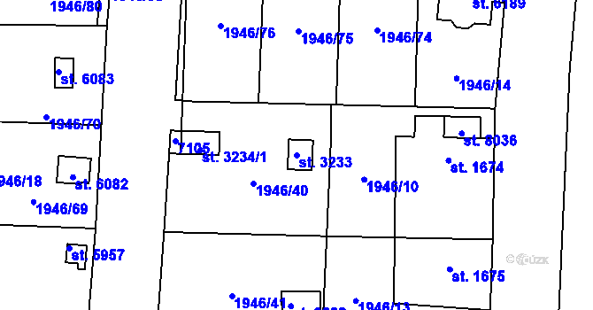 Parcela st. 3233 v KÚ Beroun, Katastrální mapa