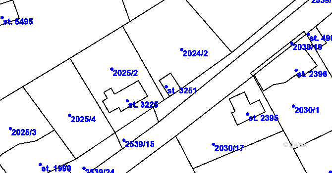 Parcela st. 3251 v KÚ Beroun, Katastrální mapa