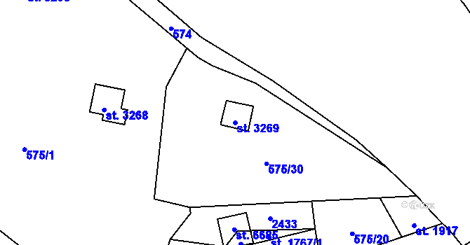 Parcela st. 3269 v KÚ Beroun, Katastrální mapa