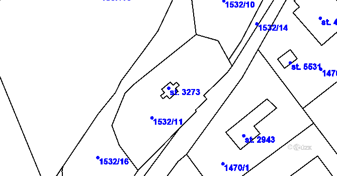 Parcela st. 3273 v KÚ Beroun, Katastrální mapa