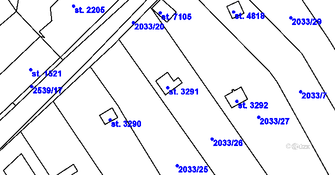 Parcela st. 3291 v KÚ Beroun, Katastrální mapa