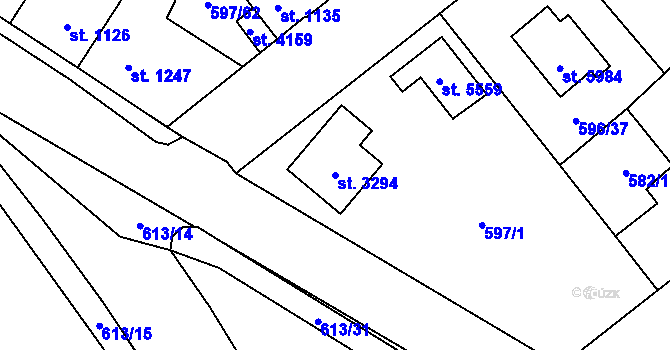 Parcela st. 3294 v KÚ Beroun, Katastrální mapa