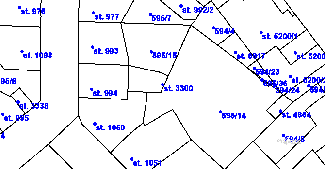 Parcela st. 3300 v KÚ Beroun, Katastrální mapa