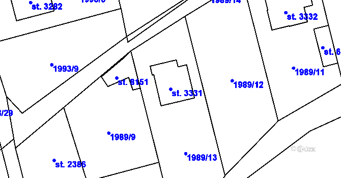 Parcela st. 3331 v KÚ Beroun, Katastrální mapa