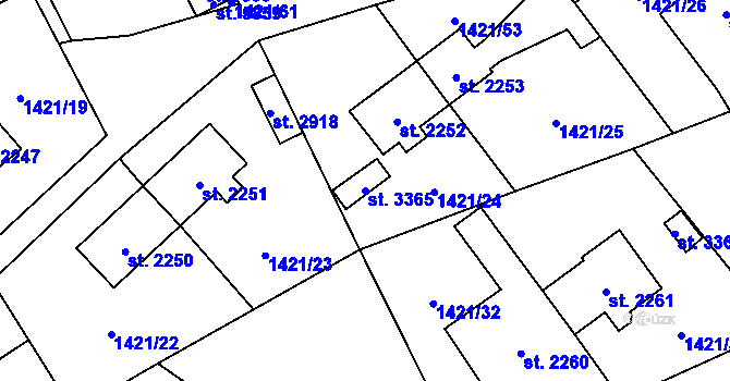 Parcela st. 3365 v KÚ Beroun, Katastrální mapa