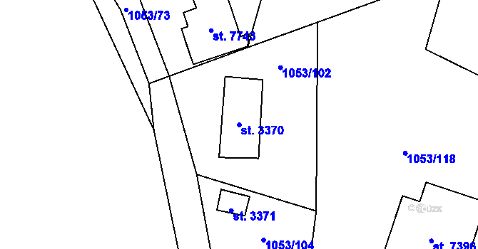 Parcela st. 3370 v KÚ Beroun, Katastrální mapa