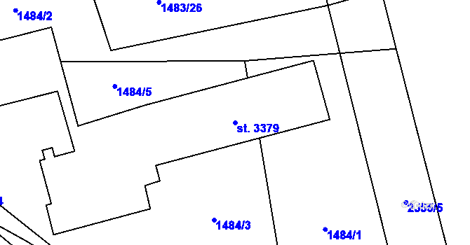 Parcela st. 3379 v KÚ Beroun, Katastrální mapa