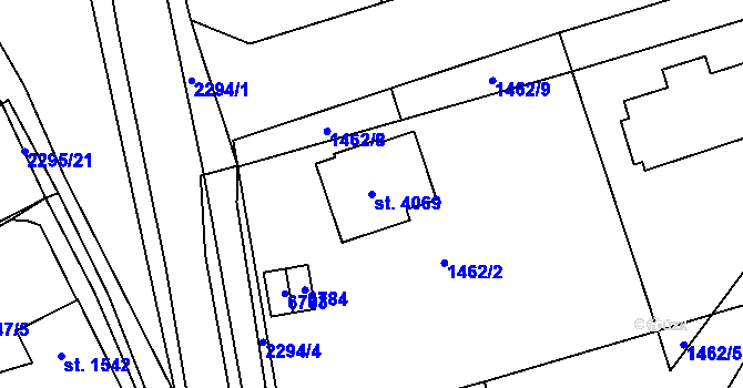 Parcela st. 4069 v KÚ Beroun, Katastrální mapa