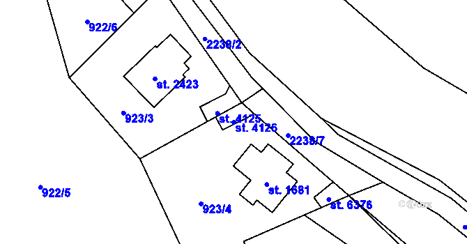 Parcela st. 4126 v KÚ Beroun, Katastrální mapa