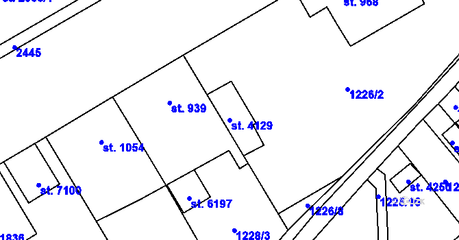 Parcela st. 4129 v KÚ Beroun, Katastrální mapa