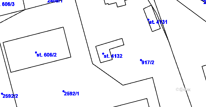 Parcela st. 4132 v KÚ Beroun, Katastrální mapa