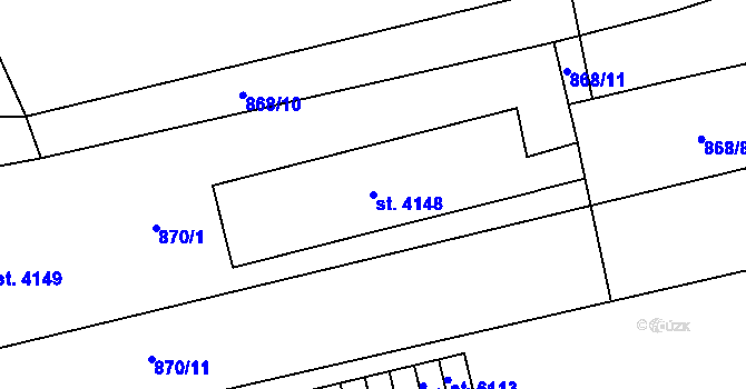 Parcela st. 4148 v KÚ Beroun, Katastrální mapa
