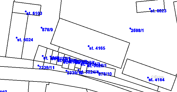 Parcela st. 4165 v KÚ Beroun, Katastrální mapa