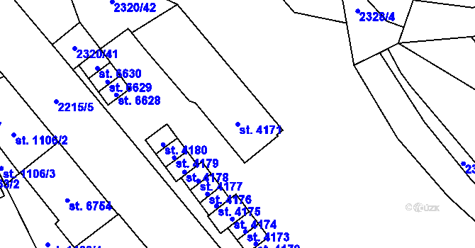Parcela st. 4171 v KÚ Beroun, Katastrální mapa