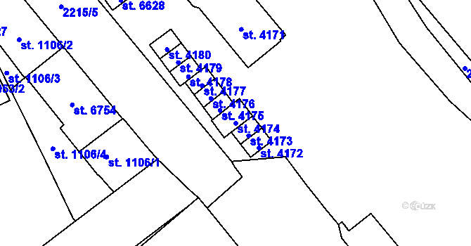Parcela st. 4174 v KÚ Beroun, Katastrální mapa