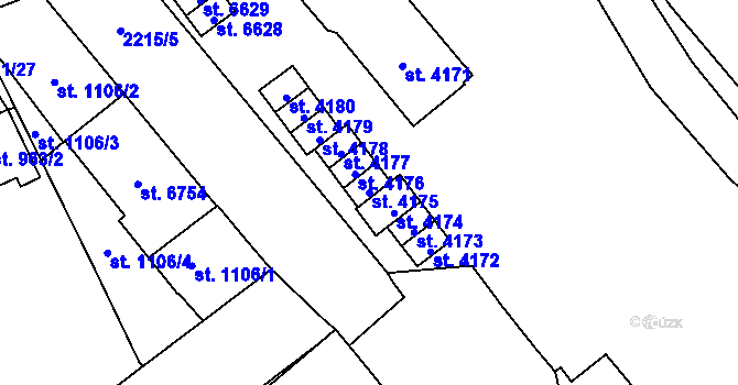Parcela st. 4175 v KÚ Beroun, Katastrální mapa