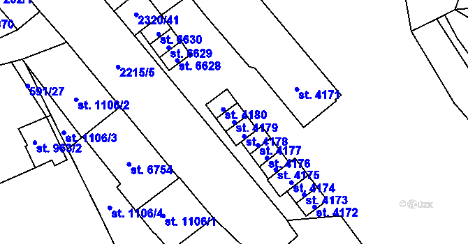 Parcela st. 4179 v KÚ Beroun, Katastrální mapa