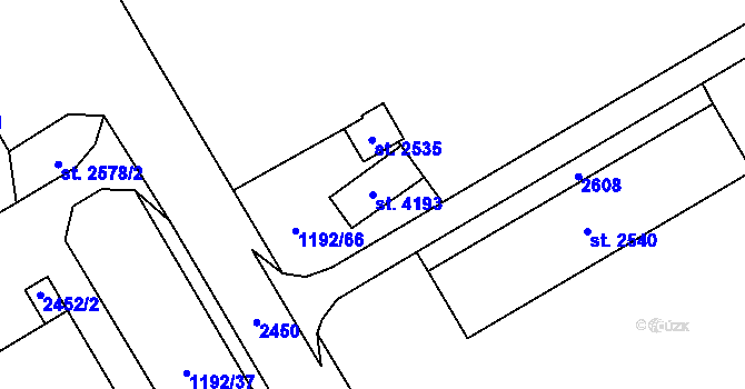 Parcela st. 4193 v KÚ Beroun, Katastrální mapa