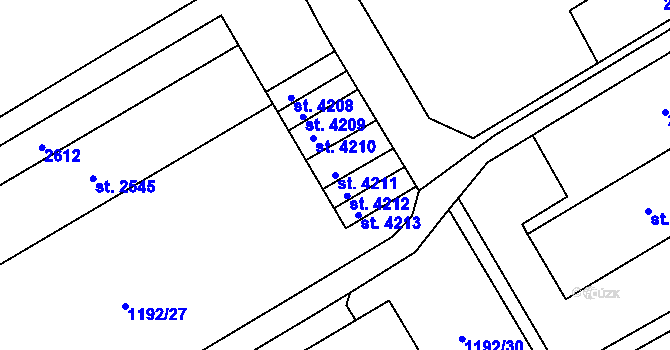 Parcela st. 4211 v KÚ Beroun, Katastrální mapa