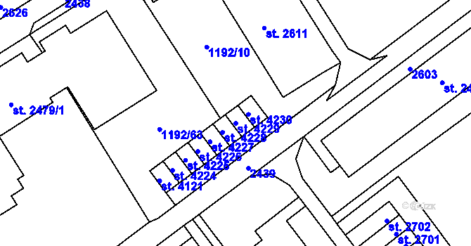Parcela st. 4229 v KÚ Beroun, Katastrální mapa
