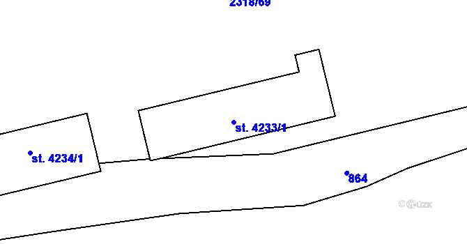 Parcela st. 4233/1 v KÚ Beroun, Katastrální mapa