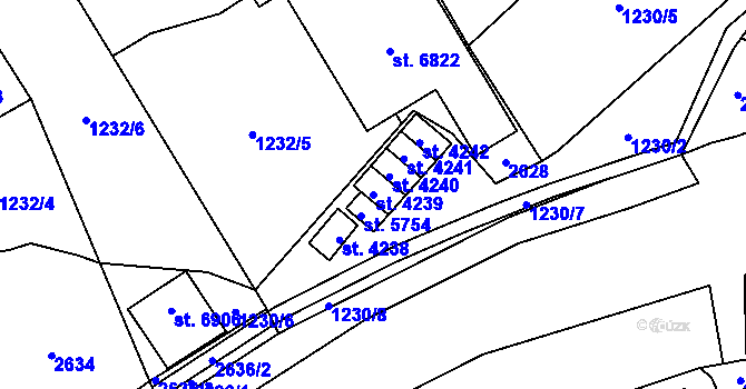 Parcela st. 4239 v KÚ Beroun, Katastrální mapa