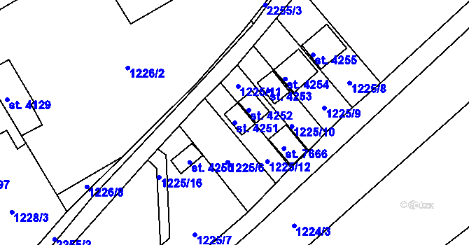 Parcela st. 4251 v KÚ Beroun, Katastrální mapa