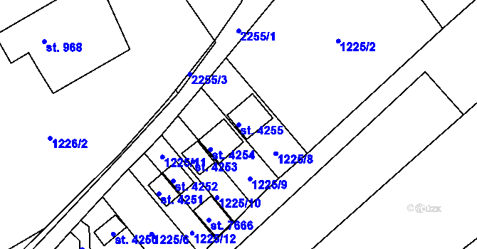 Parcela st. 4255 v KÚ Beroun, Katastrální mapa