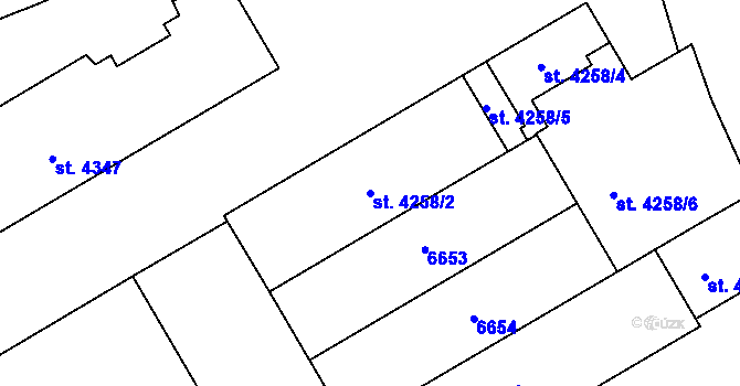 Parcela st. 4258/2 v KÚ Beroun, Katastrální mapa
