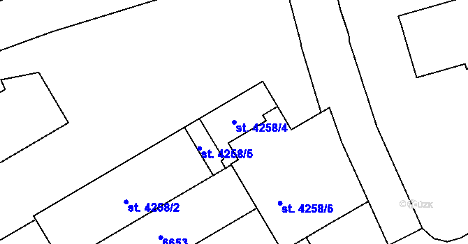 Parcela st. 4258/4 v KÚ Beroun, Katastrální mapa