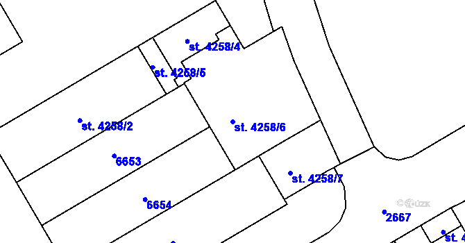 Parcela st. 4258/6 v KÚ Beroun, Katastrální mapa