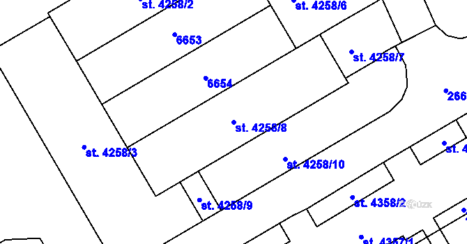 Parcela st. 4258/8 v KÚ Beroun, Katastrální mapa