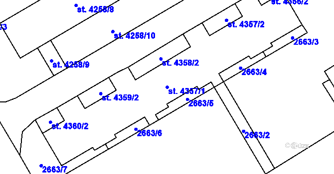 Parcela st. 4357/1 v KÚ Beroun, Katastrální mapa