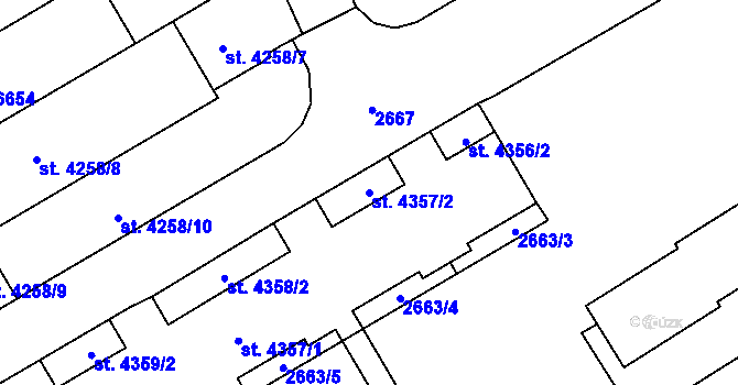 Parcela st. 4357/2 v KÚ Beroun, Katastrální mapa