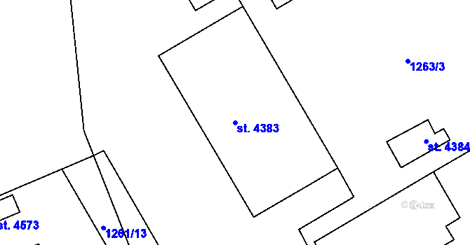 Parcela st. 4383 v KÚ Beroun, Katastrální mapa