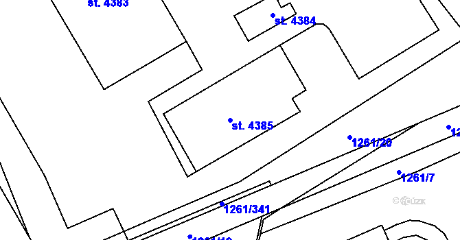 Parcela st. 4385 v KÚ Beroun, Katastrální mapa