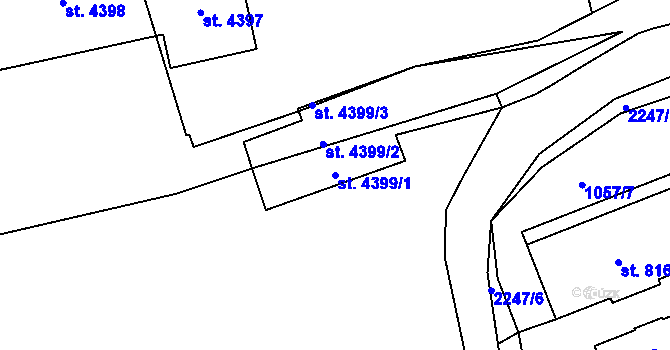 Parcela st. 4399/1 v KÚ Beroun, Katastrální mapa