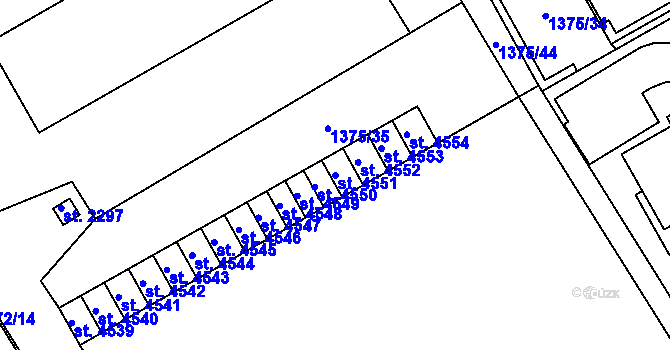 Parcela st. 4551 v KÚ Beroun, Katastrální mapa