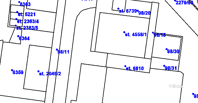 Parcela st. 4558/3 v KÚ Beroun, Katastrální mapa