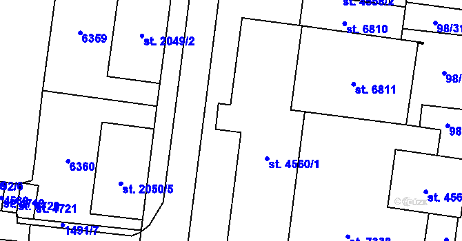 Parcela st. 4560/2 v KÚ Beroun, Katastrální mapa