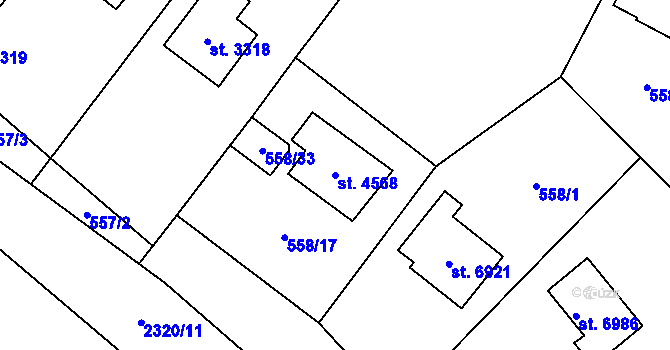 Parcela st. 4568 v KÚ Beroun, Katastrální mapa
