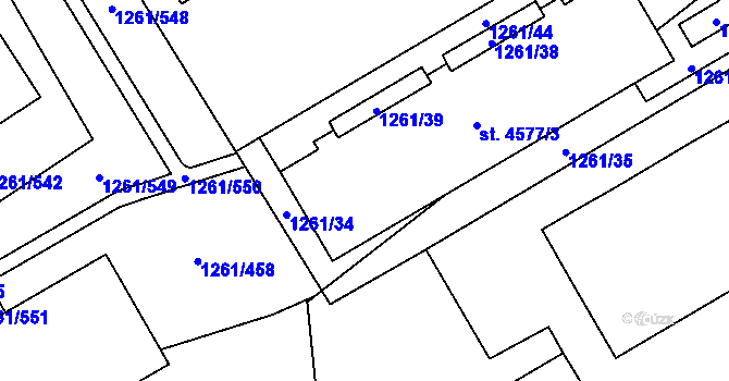 Parcela st. 4577/1 v KÚ Beroun, Katastrální mapa