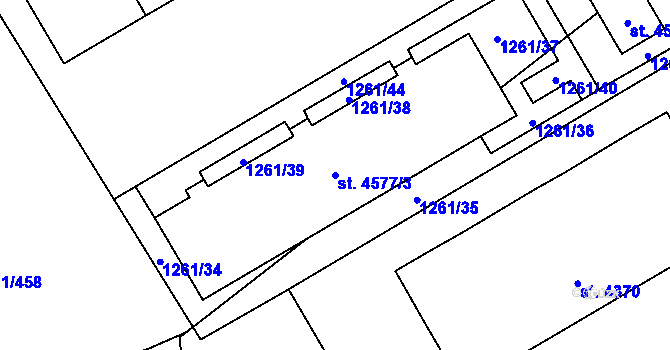 Parcela st. 4577/3 v KÚ Beroun, Katastrální mapa