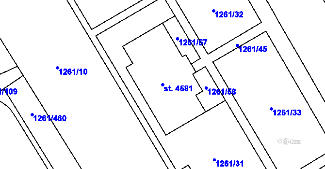 Parcela st. 4581 v KÚ Beroun, Katastrální mapa