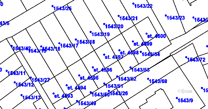 Parcela st. 4597 v KÚ Beroun, Katastrální mapa