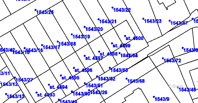 Parcela st. 4598 v KÚ Beroun, Katastrální mapa