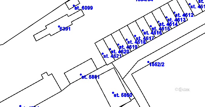 Parcela st. 4621 v KÚ Beroun, Katastrální mapa
