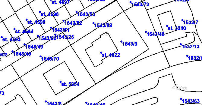 Parcela st. 4622 v KÚ Beroun, Katastrální mapa
