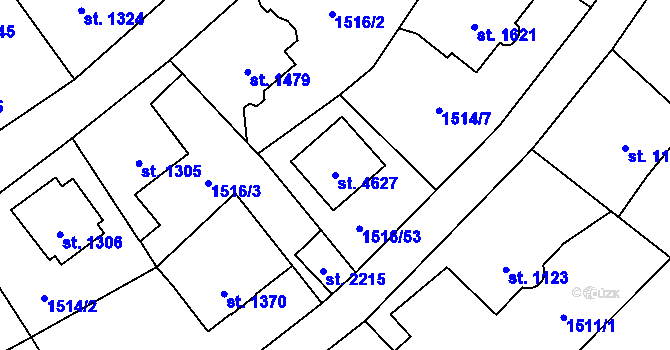 Parcela st. 4627 v KÚ Beroun, Katastrální mapa
