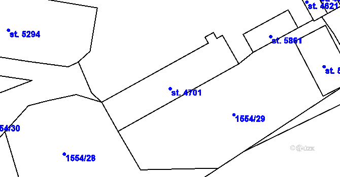 Parcela st. 4701 v KÚ Beroun, Katastrální mapa